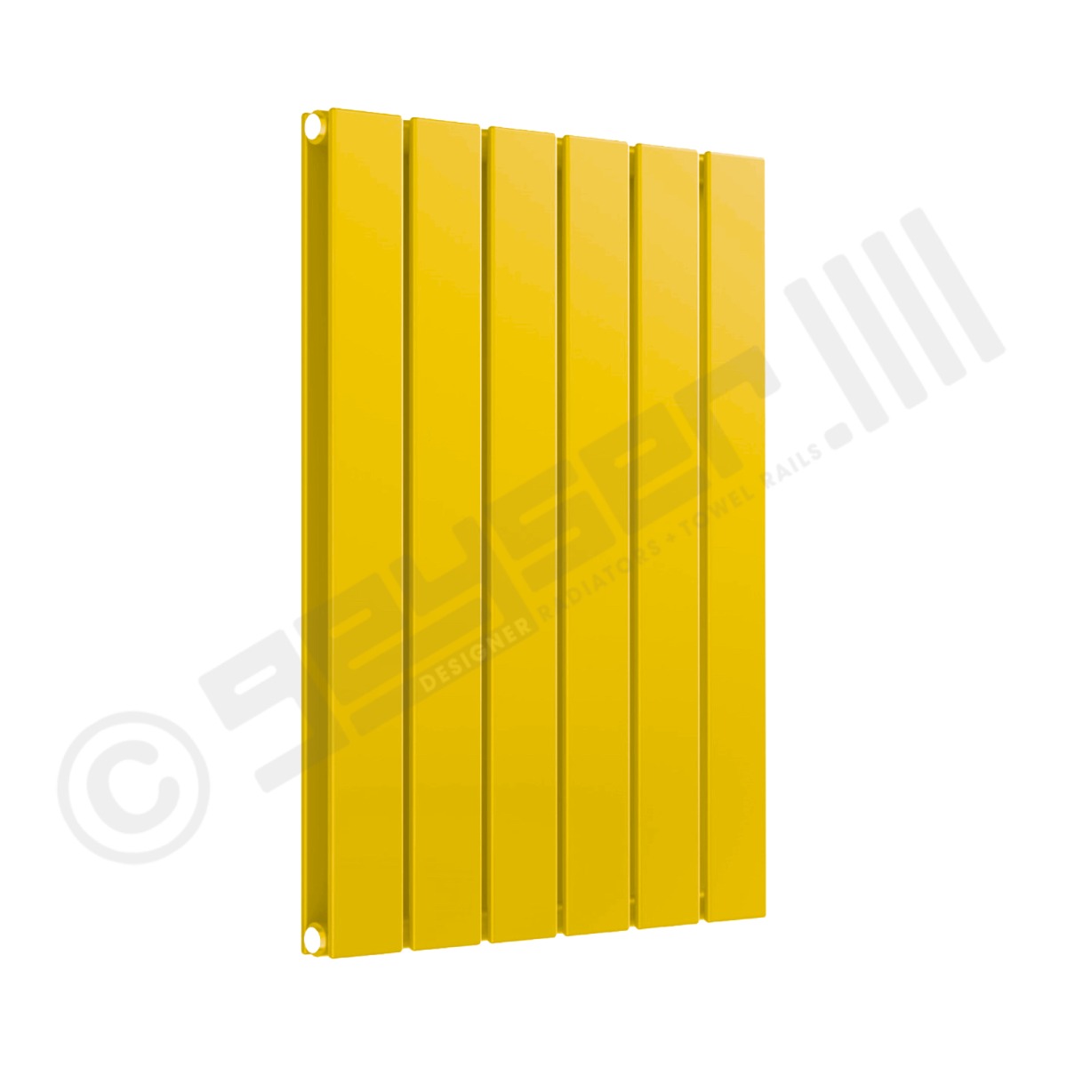 Cardiff Special Flat Horizontal Double Panel Designer Radiator 600mm x 440mm in Traffic Yellow RAL 1023