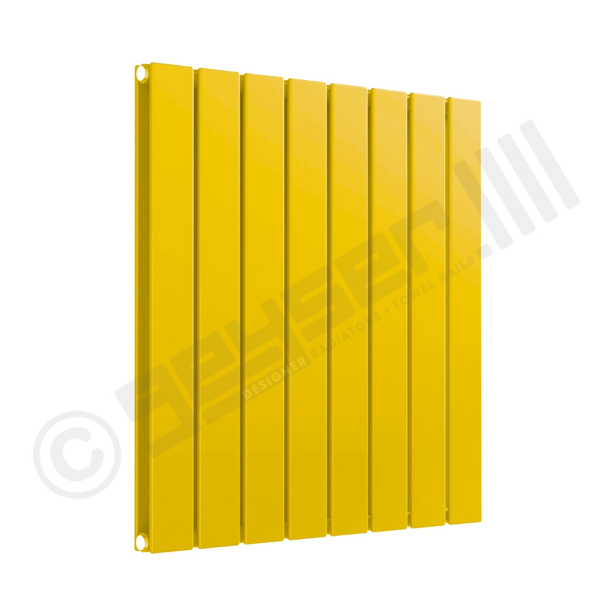 Cardiff Special Flat Horizontal Double Panel Designer Radiator 600mm x 588mm in Traffic Yellow RAL 1023