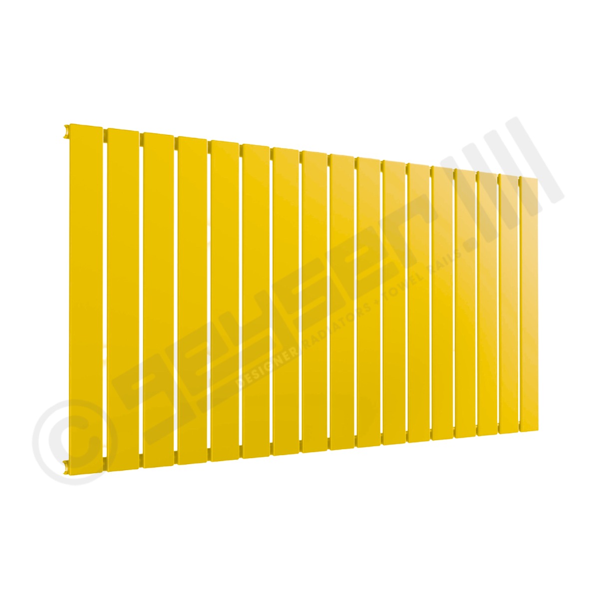 Cardiff Special Flat Horizontal Single Panel Designer Radiator 600mm x 1254mm in Traffic Yellow RAL 1023