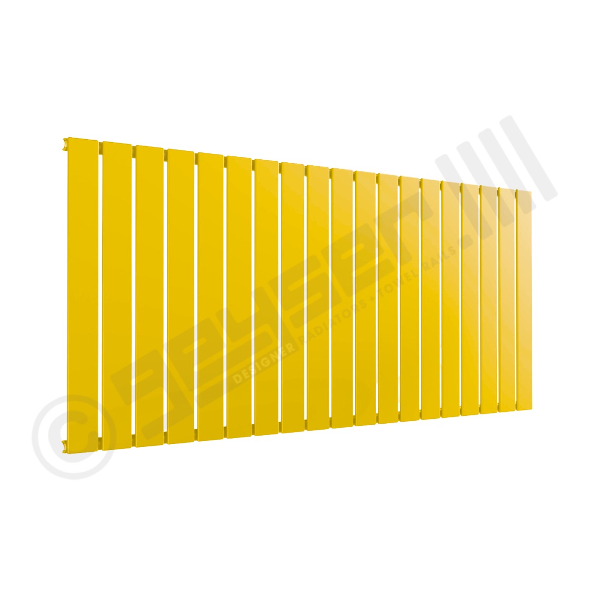 Cardiff Special Flat Horizontal Single Panel Designer Radiator 600mm x 1402mm in Traffic Yellow RAL 1023