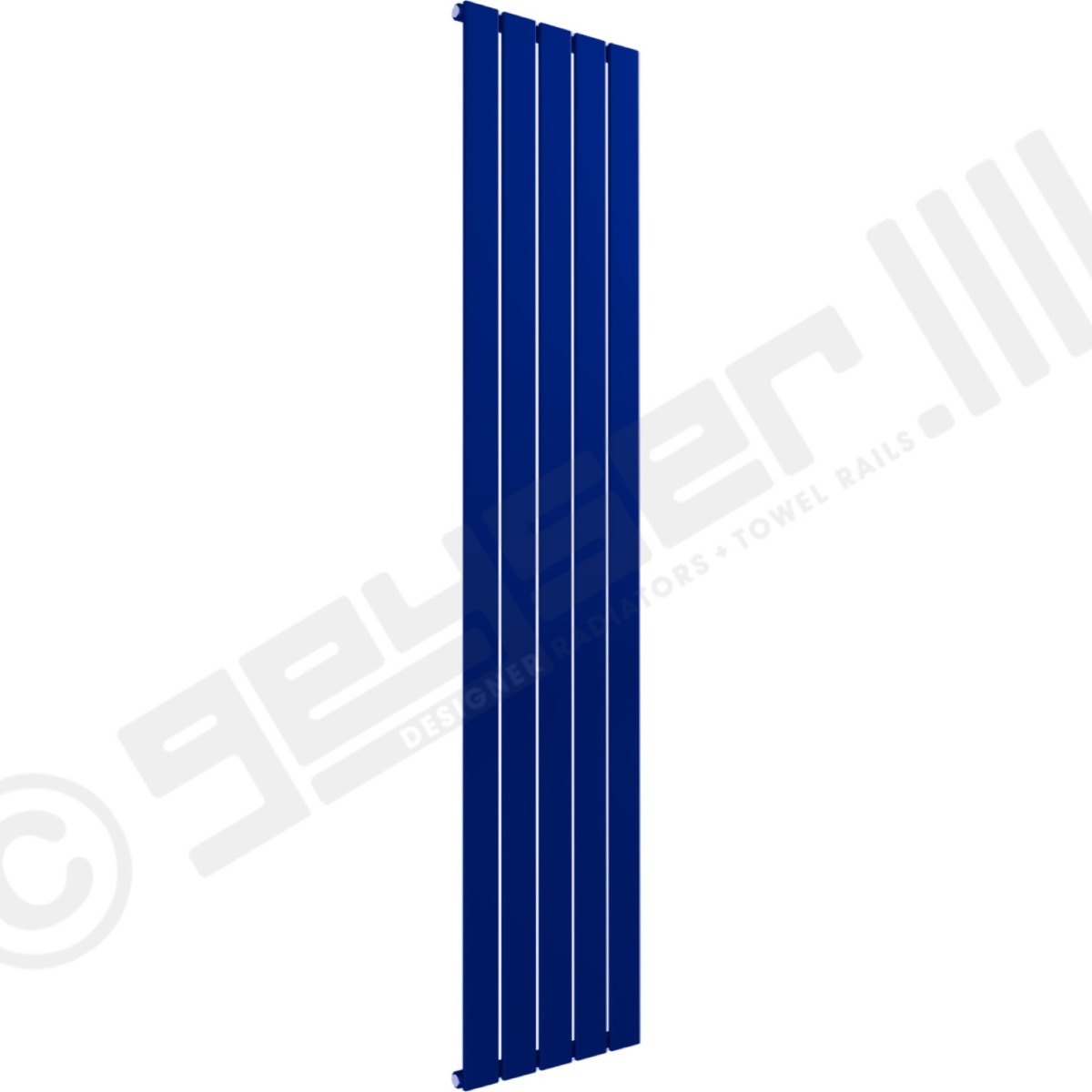 Cardiff Special Flat Vertical Single Panel Designer Radiator 1800mm x 366mm in Ultramarine Blue RAL 5002