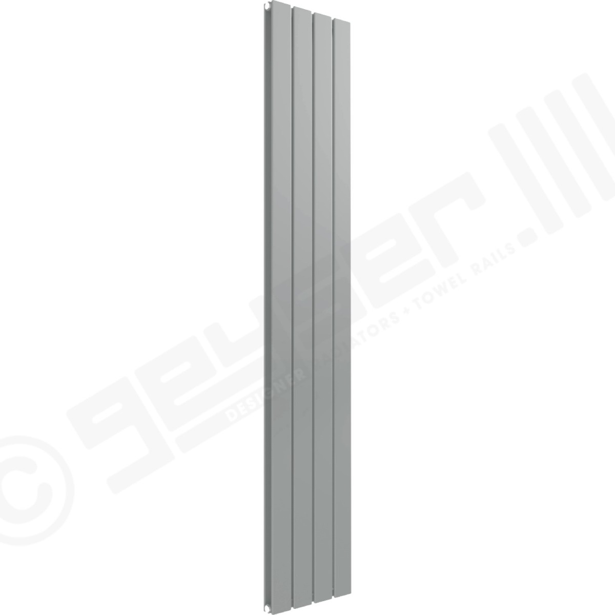Cardiff Special Flat Vertical Double Panel Designer Radiator 1800mm x 292mm in White Aluminium RAL 9006