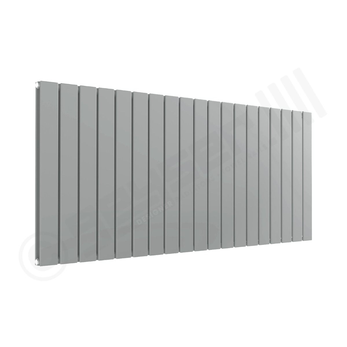 Cardiff Special Flat Horizontal Double Panel Designer Radiator 600mm x 1402mm in White Aluminium RAL 9006
