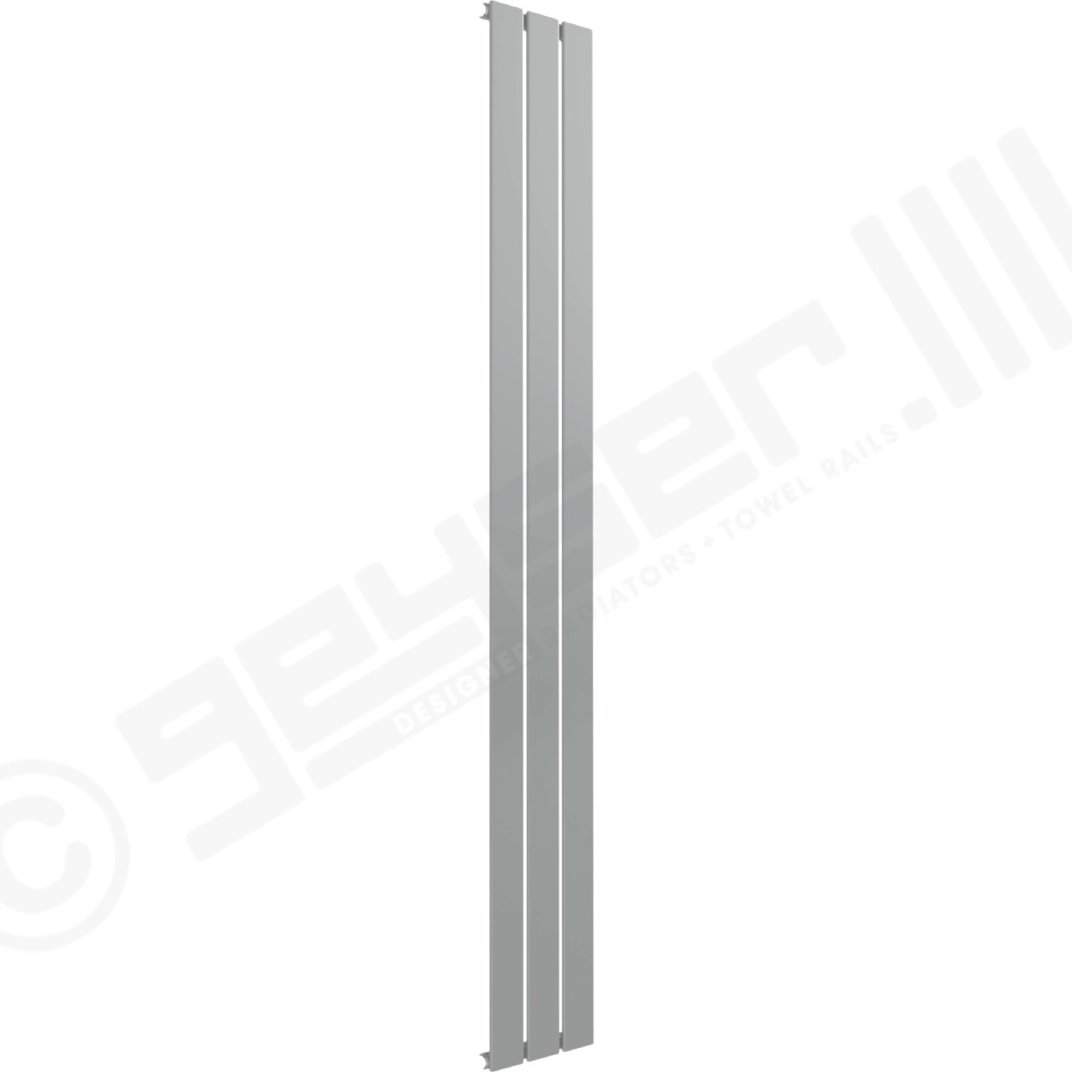 Cardiff Special Flat Vertical Single Panel Designer Radiator 1800mm x 218mm in White Aluminium RAL 9006
