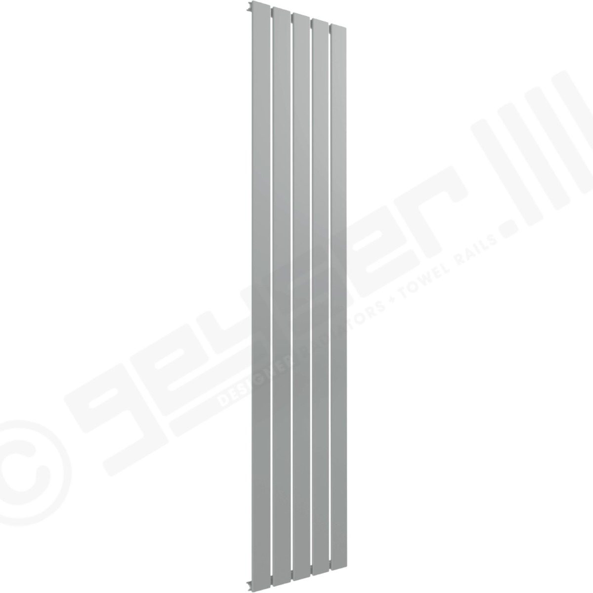 Cardiff Special Vertical Single Panel Radiator 1600mm x 366mm in White Aluminium RAL 9006