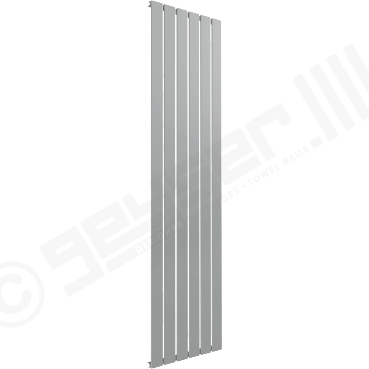 Cardiff Special Flat Vertical Single Panel Designer Radiator 1800mm x 440mm in White Aluminium RAL 9006