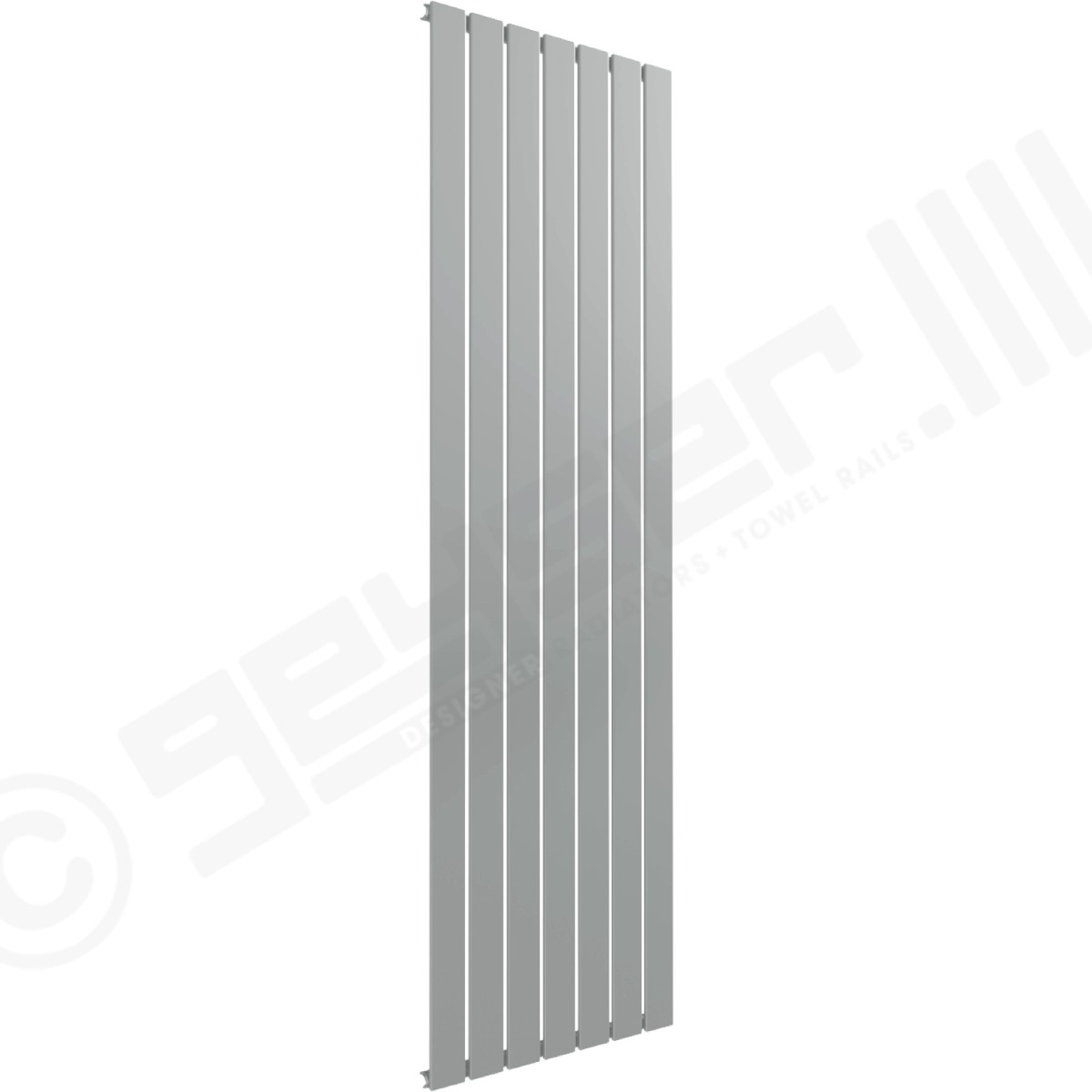 Cardiff Special Flat Vertical Single Panel Designer Radiator 1800mm x 514mm in White Aluminium RAL 9006