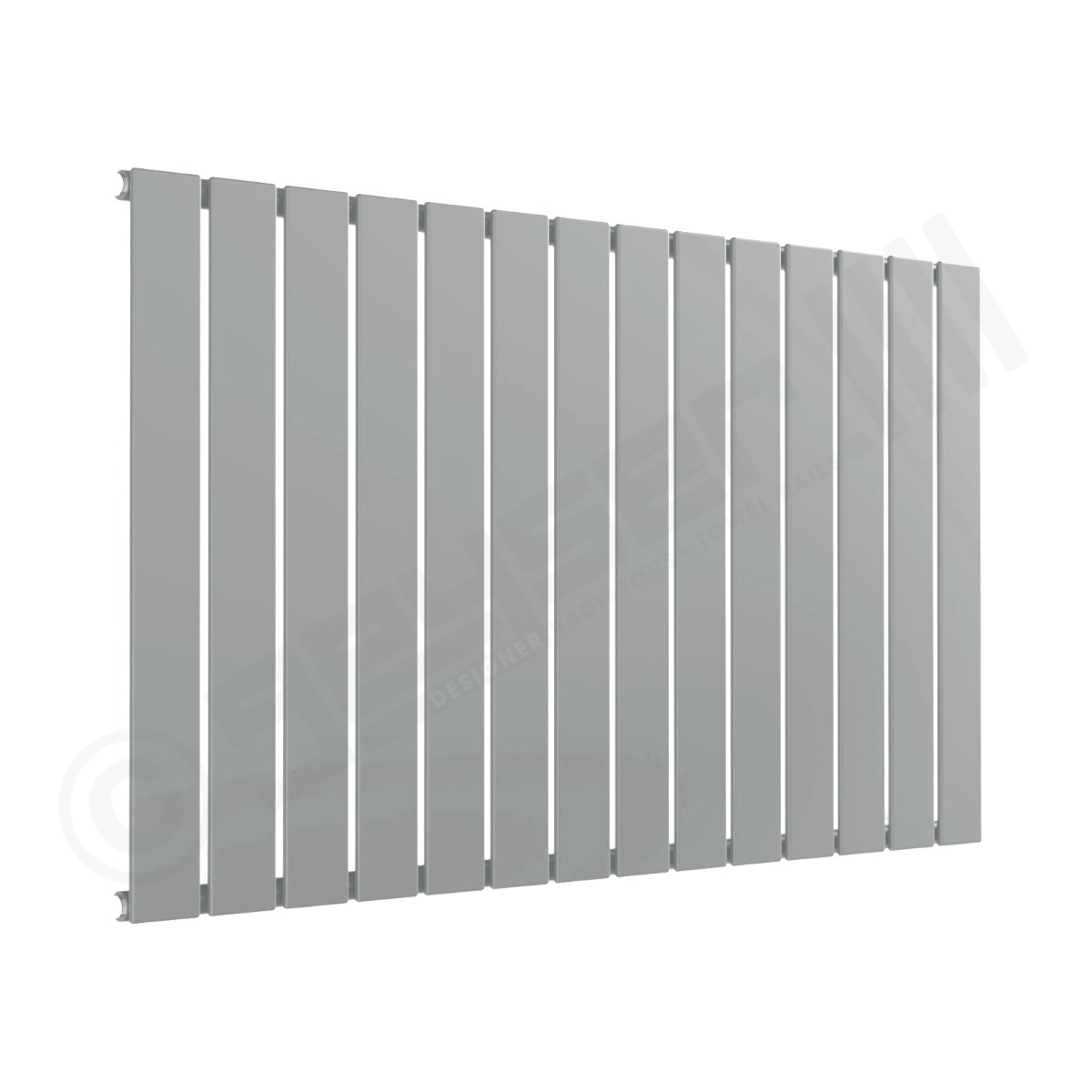 Cardiff Special Flat Horizontal Single Panel Designer Radiator 600mm x 1032mm in White Aluminium RAL 9006