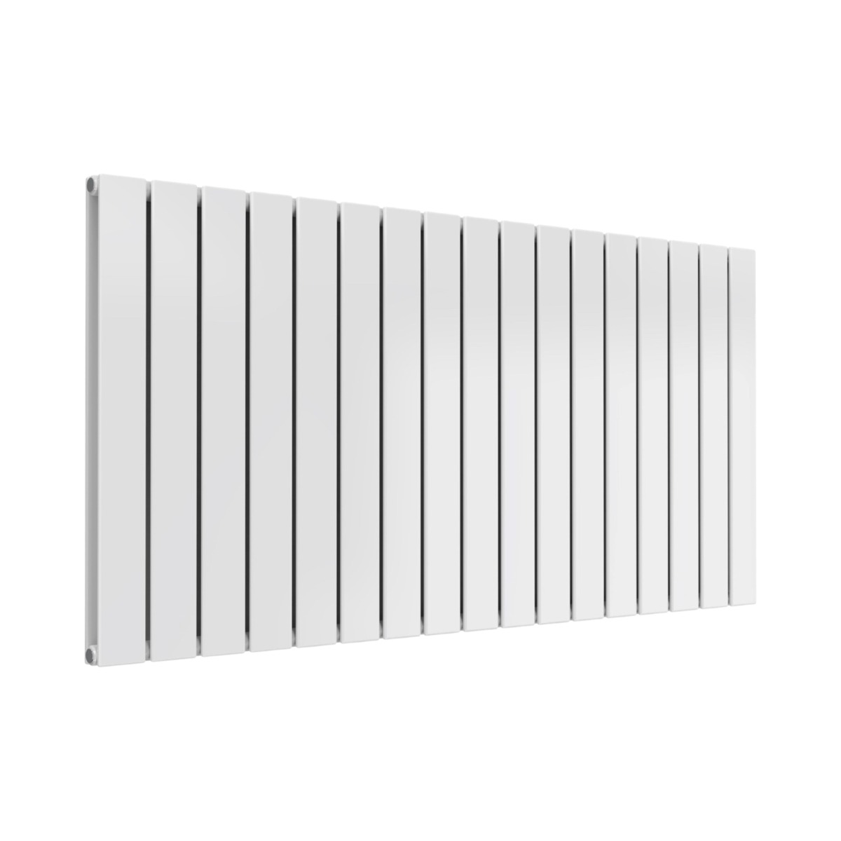 Cardiff double panel horizontal designer radiator in white 600mm high x 1254mm wide