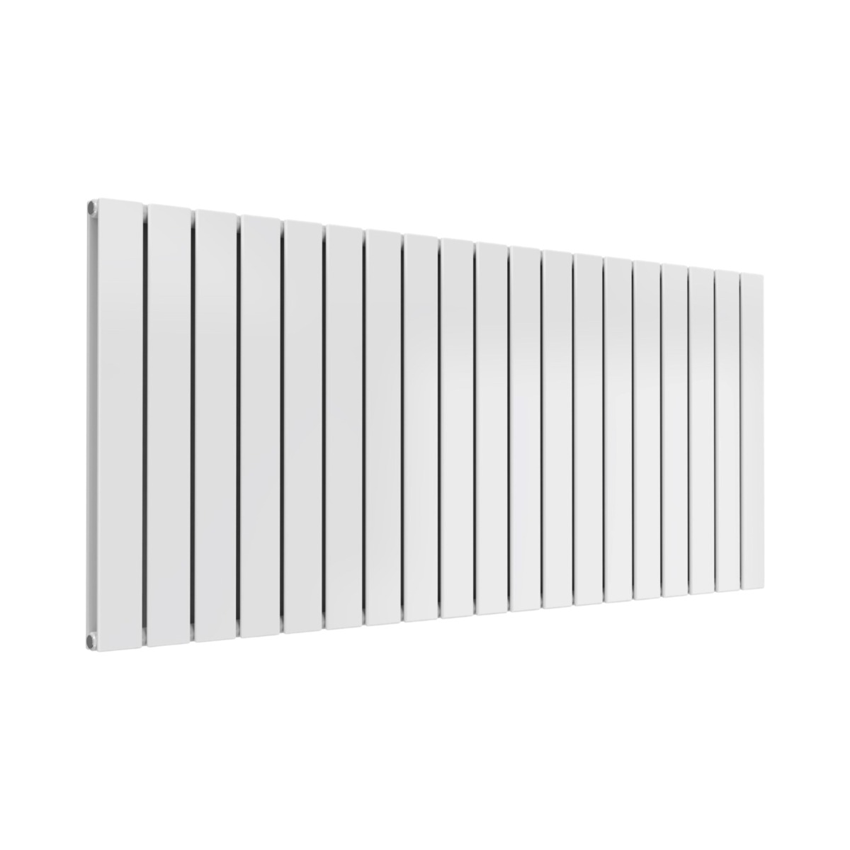 Cardiff double panel horizontal designer radiator in white 600mm high x 1402mm wide