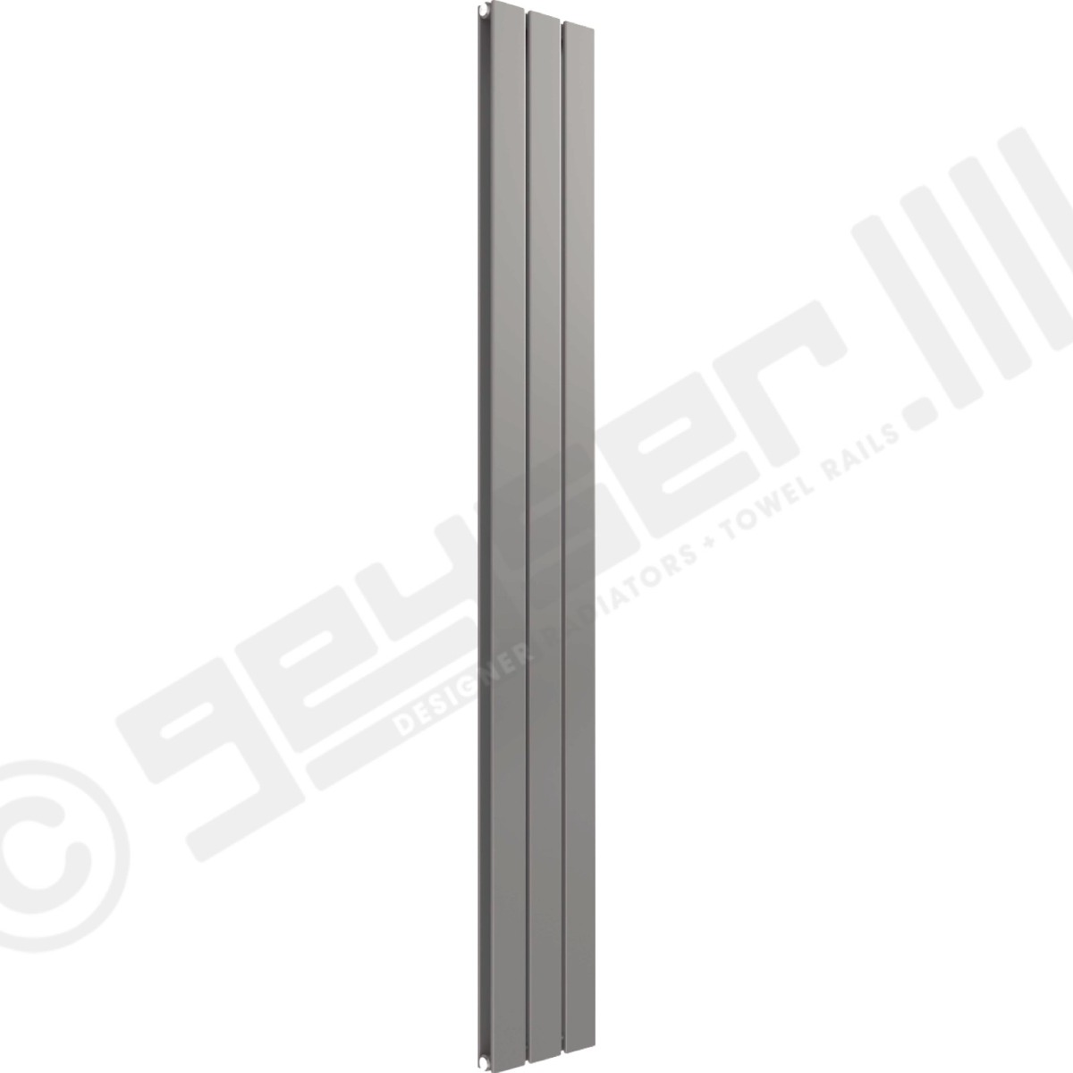 Cardiff Special Flat Vertical Double Panel Designer Radiator 1800mm x 218mm in Window Grey RAL 7040