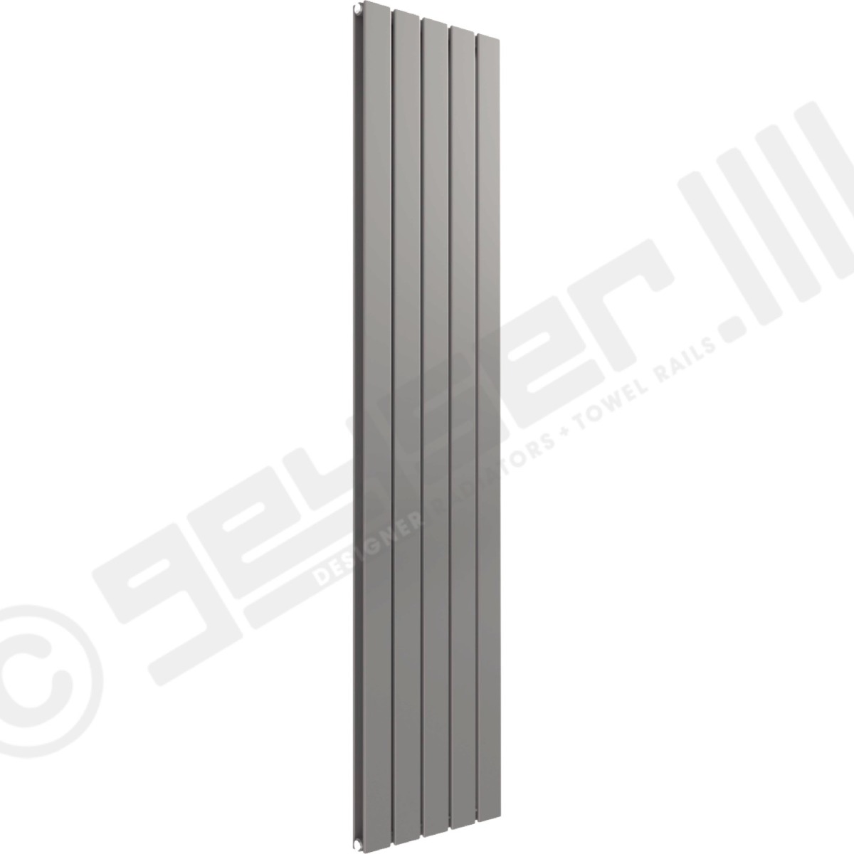 Cardiff Special Flat Vertical Double Panel Designer Radiator 1800mm x 366mm in Window Grey RAL 7040