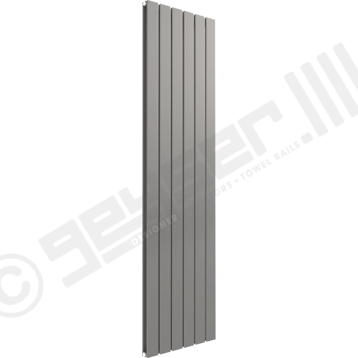 Cardiff Special Flat Vertical Double Panel Designer Radiator 1600mm x 440mm in Window Grey RAL 7040