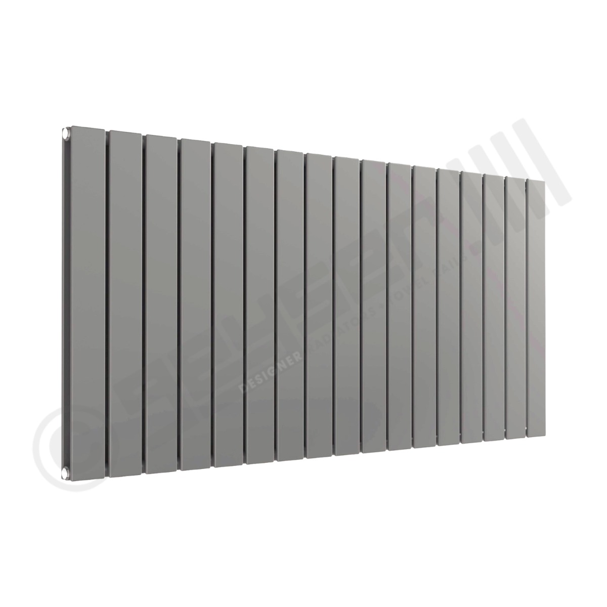 Cardiff Special Flat Horizontal Double Panel Designer Radiator 600mm x 1254mm in Window Grey RAL 7040