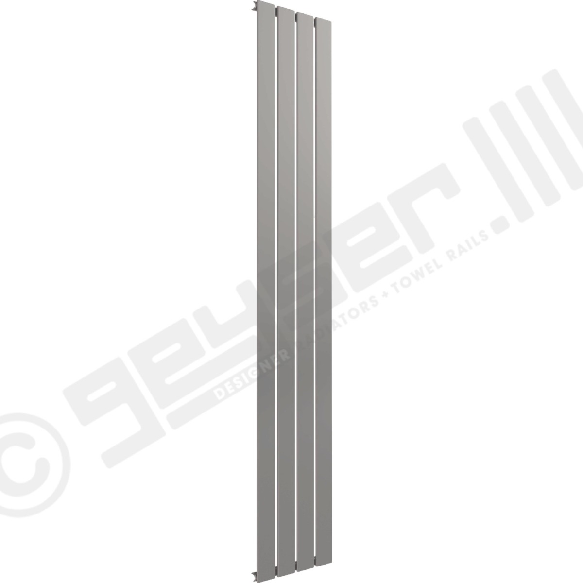 Cardiff Special Flat Vertical Single Panel Designer Radiator 1600mm x 292mm in Window Grey RAL 7040