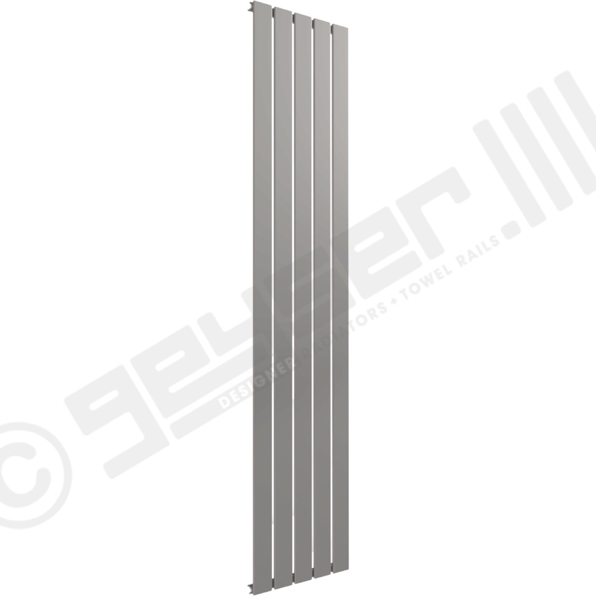 Cardiff Special Flat Vertical Single Panel Designer Radiator 1600mm x 366mm in Window Grey RAL 7040