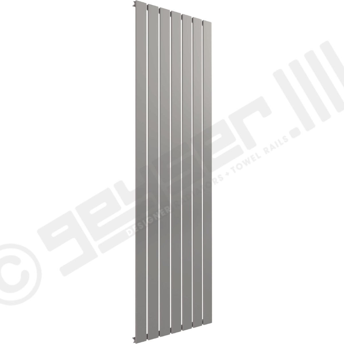 Cardiff Special Vertical Single Panel Radiator 1600mm x 514mm in Window Grey RAL 7040