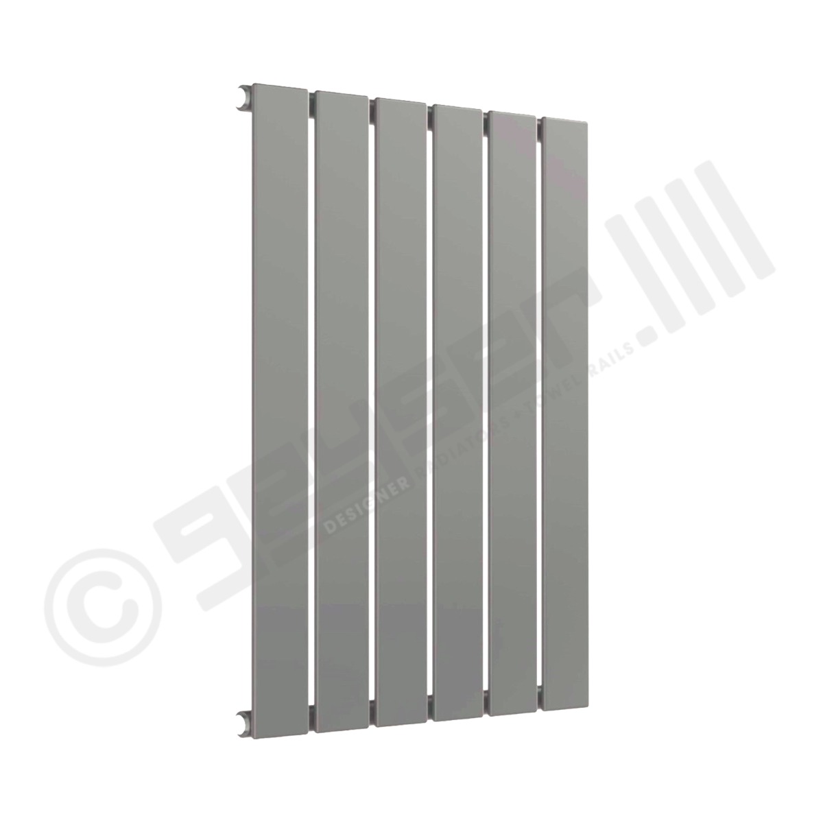 Cardiff Special Flat Horizontal Single Panel Designer Radiator 600mm x 440mm in Window Grey RAL 7040