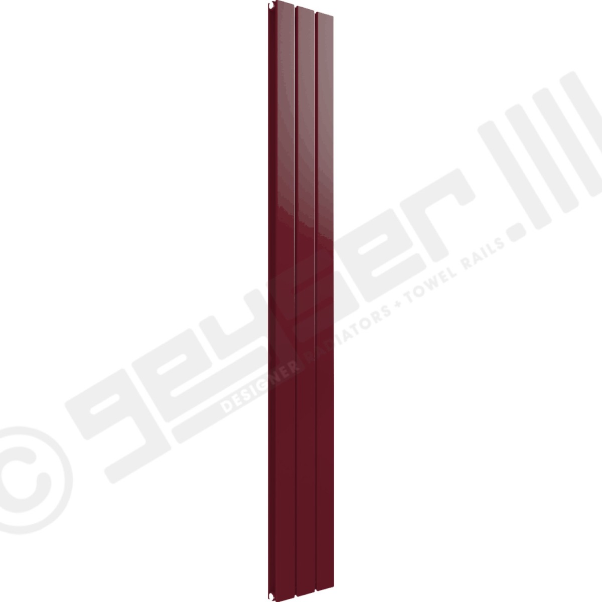 Cardiff Special Flat Vertical Double Panel Designer Radiator 1600mm x 218mm in Wine Red RAL 3005