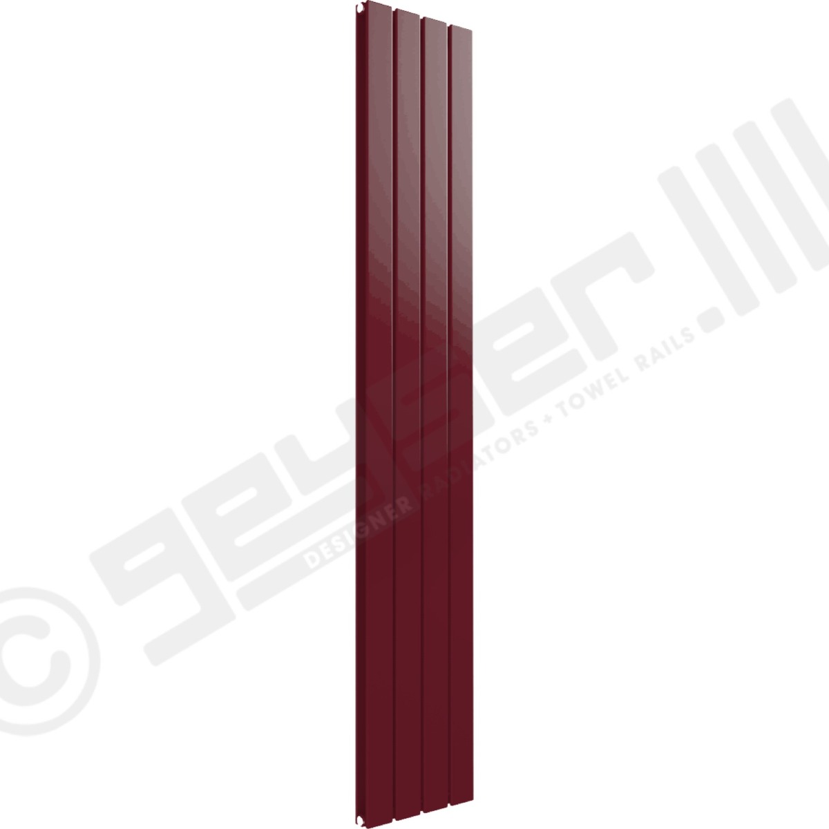 Cardiff Special Flat Vertical Double Panel Designer Radiator 1800mm x 292mm in Wine Red RAL 3005