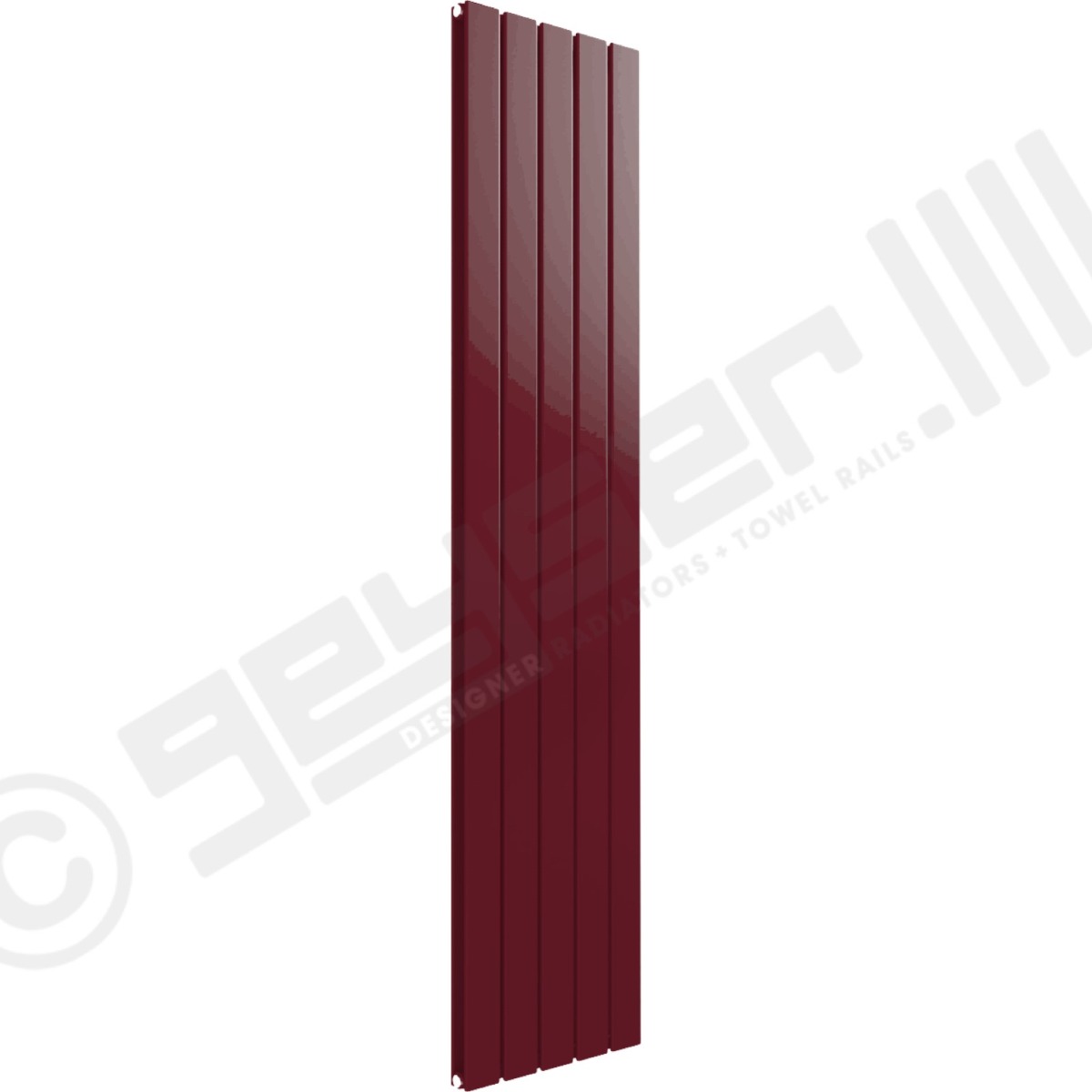Cardiff Special Flat Vertical Double Panel Designer Radiator 1800mm x 366mm in Wine Red RAL 3005