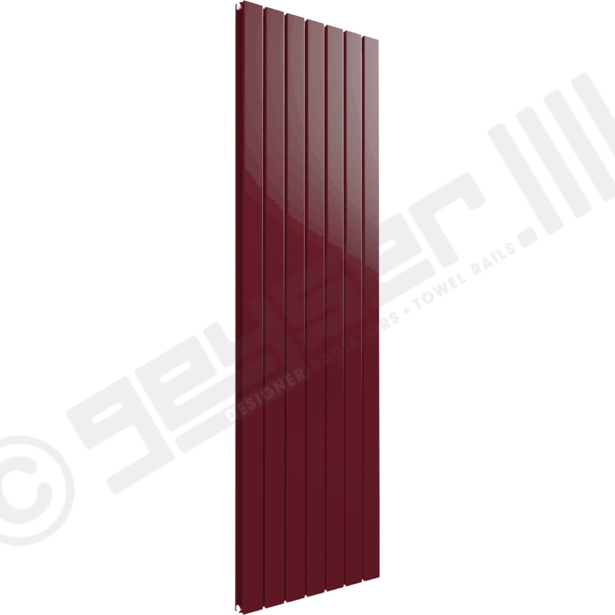 Cardiff Special Flat Vertical Double Panel Designer Radiator 1800mm x 514mm in Wine Red RAL 3005