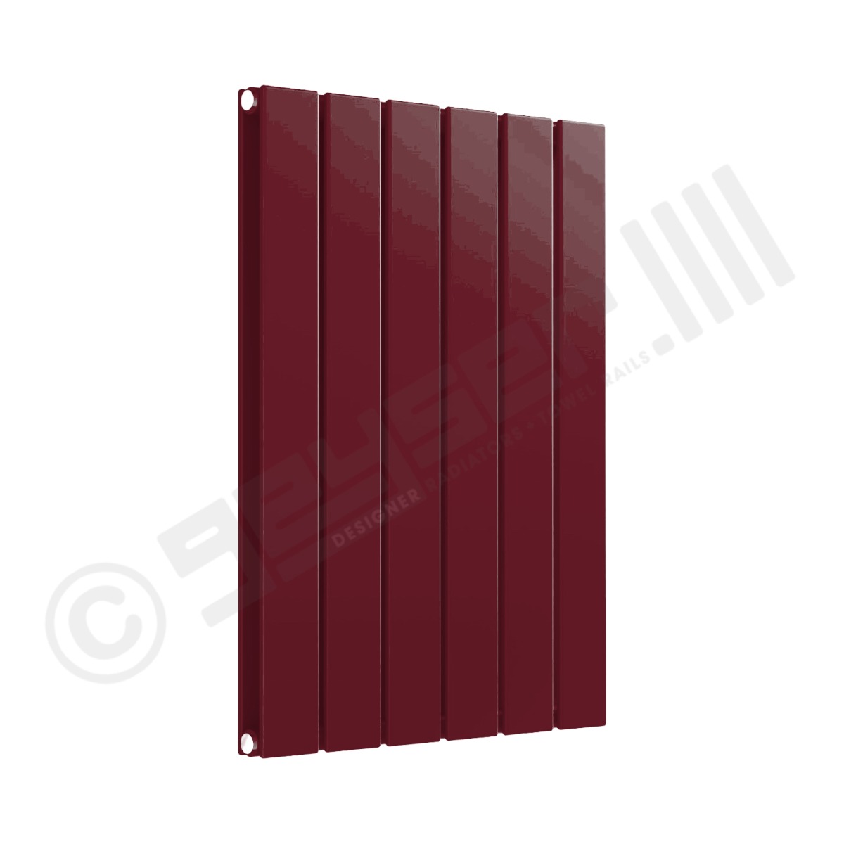 Cardiff Special Horizontal Double Panel Radiator 600mm x 440mm in Wine Red RAL 3005