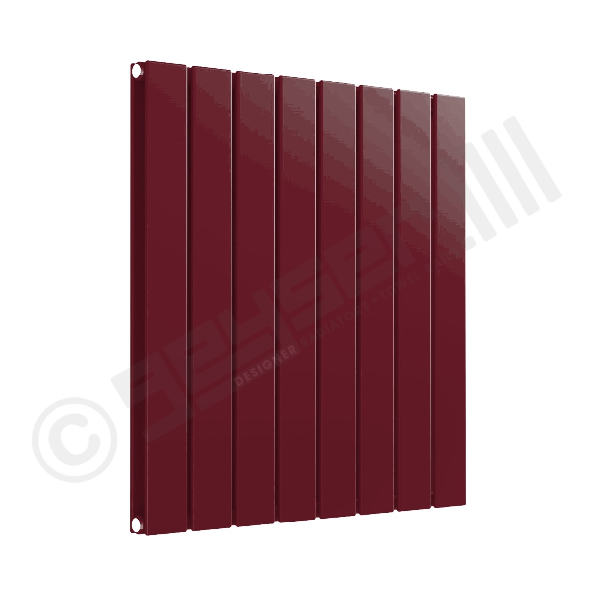 Cardiff Special Flat Horizontal Double Panel Designer Radiator 600mm x 588mm in Wine Red RAL 3005
