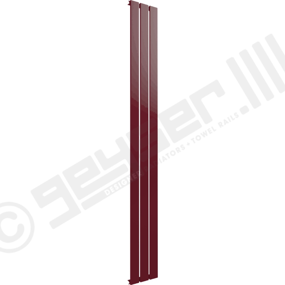 Cardiff Special Flat Vertical Single Panel Designer Radiator 1800mm x 218mm in Wine Red RAL 3005