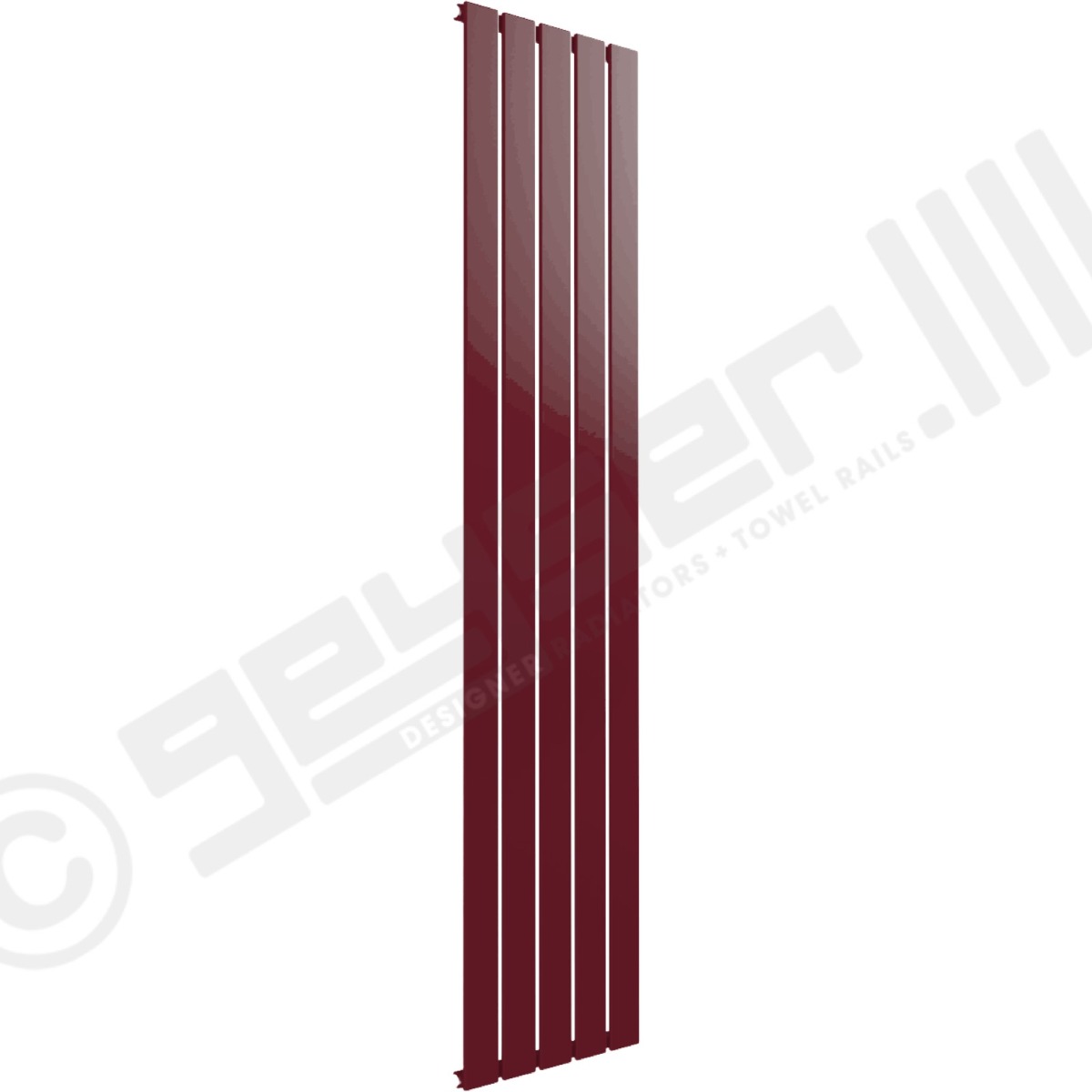Cardiff Special Vertical Single Panel Radiator 1600mm x 366mm in Wine Red RAL 3005
