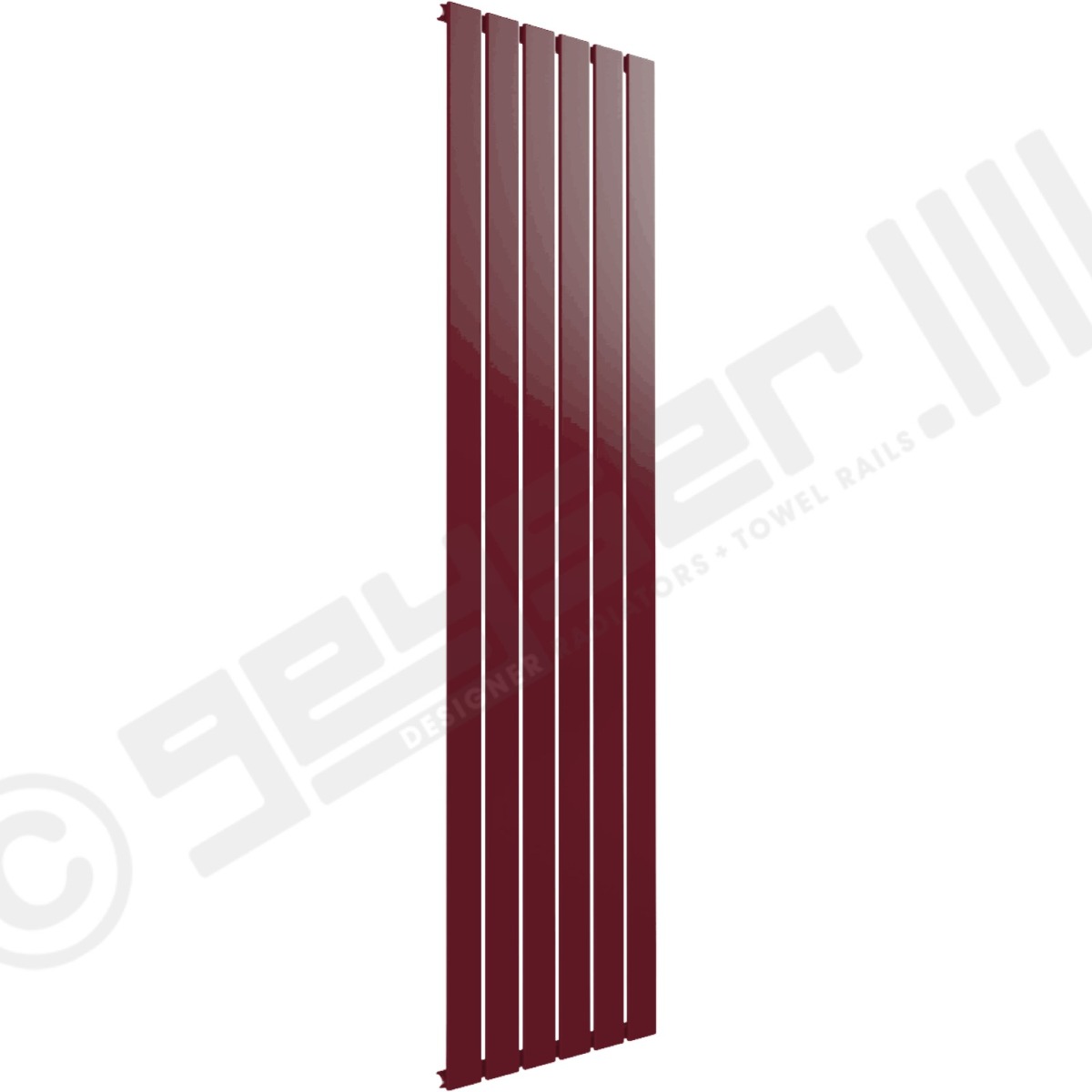 Cardiff Special Flat Vertical Single Panel Designer Radiator 1800mm x 440mm in Wine Red RAL 3005