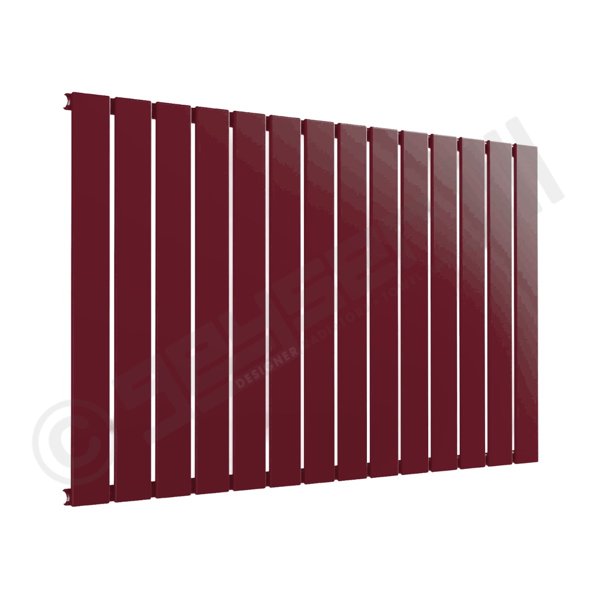 Cardiff Special Flat Horizontal Single Panel Designer Radiator 600mm x 1032mm in Wine Red RAL 3005