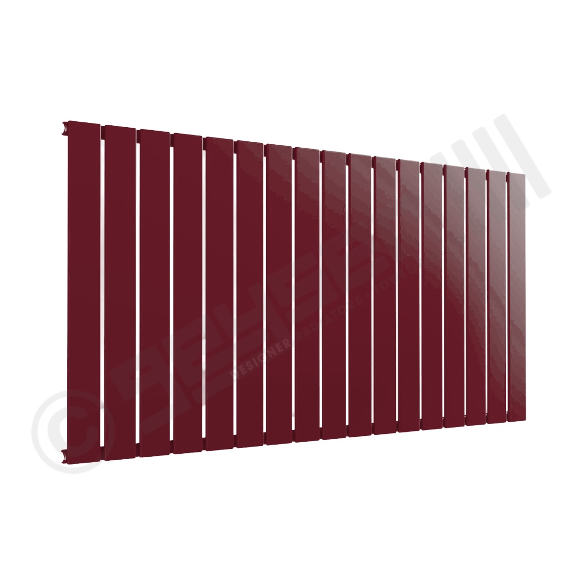 Cardiff Special Horizontal Single Panel Radiator 600mm x 1254mm in Wine Red RAL 3005