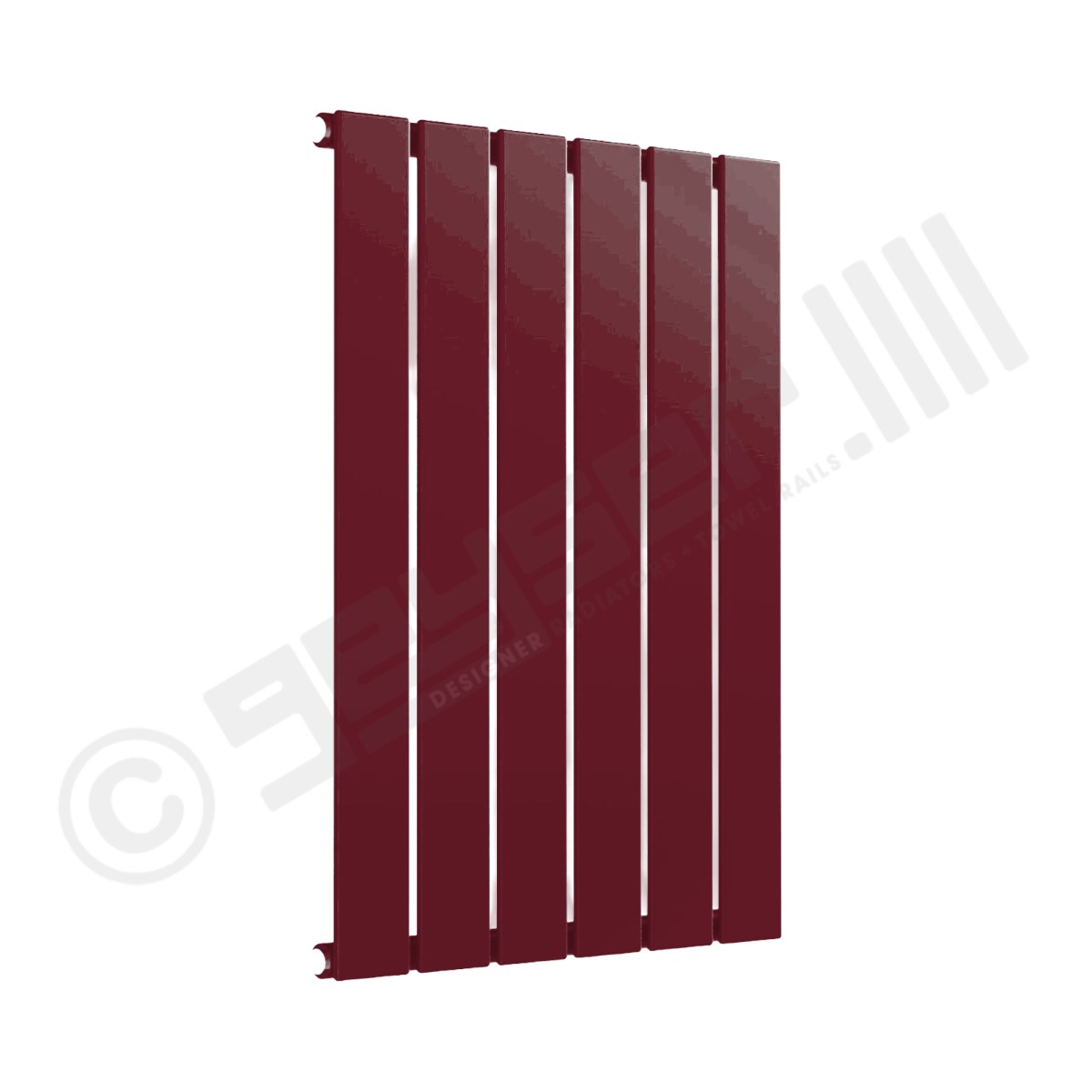 Cardiff Special Flat Horizontal Single Panel Designer Radiator 600mm x 440mm in Wine Red RAL 3005