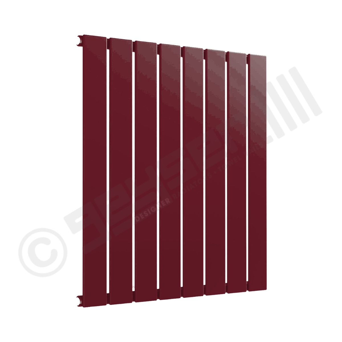 Cardiff Special Flat Horizontal Single Panel Designer Radiator 600mm x 588mm in Wine Red RAL 3005