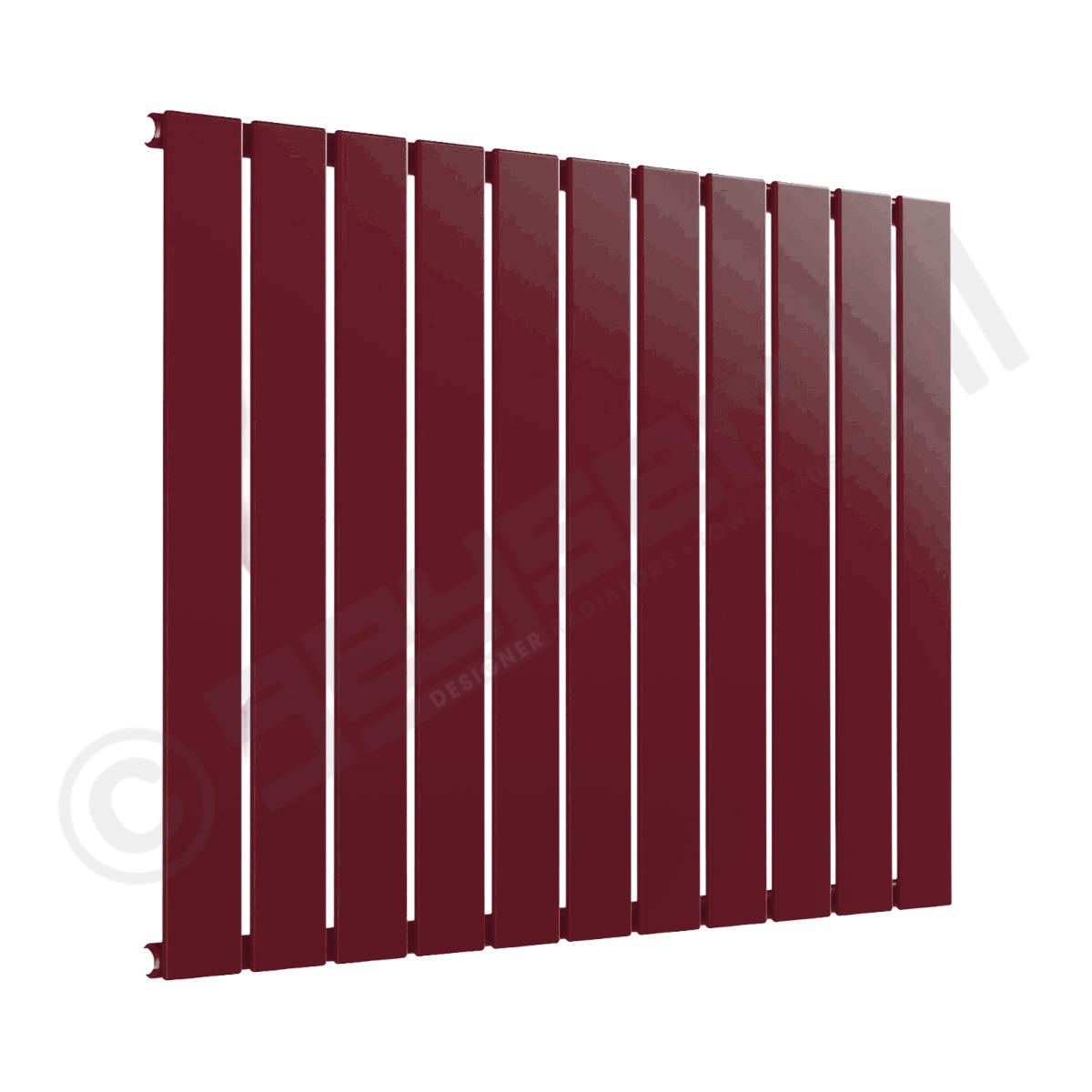 Cardiff Special Flat Horizontal Single Panel Designer Radiator 600mm x 810mm in Wine Red RAL 3005
