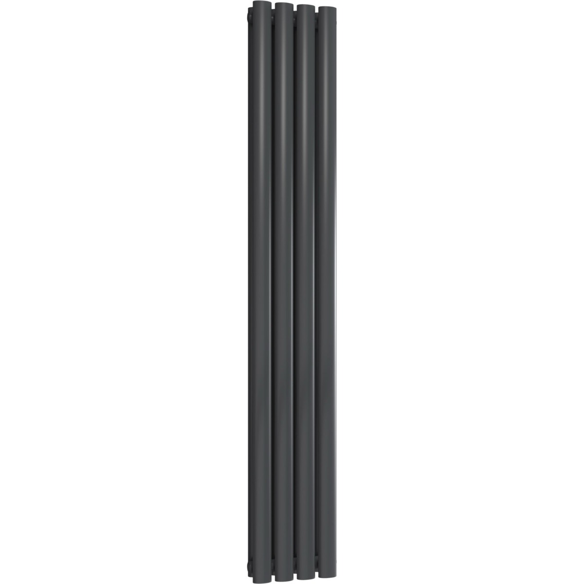 Chelsea Oval Anthracite Double Panel Vertical Mild Steel Designer Radiator 1500mm High x 236mm Wide
