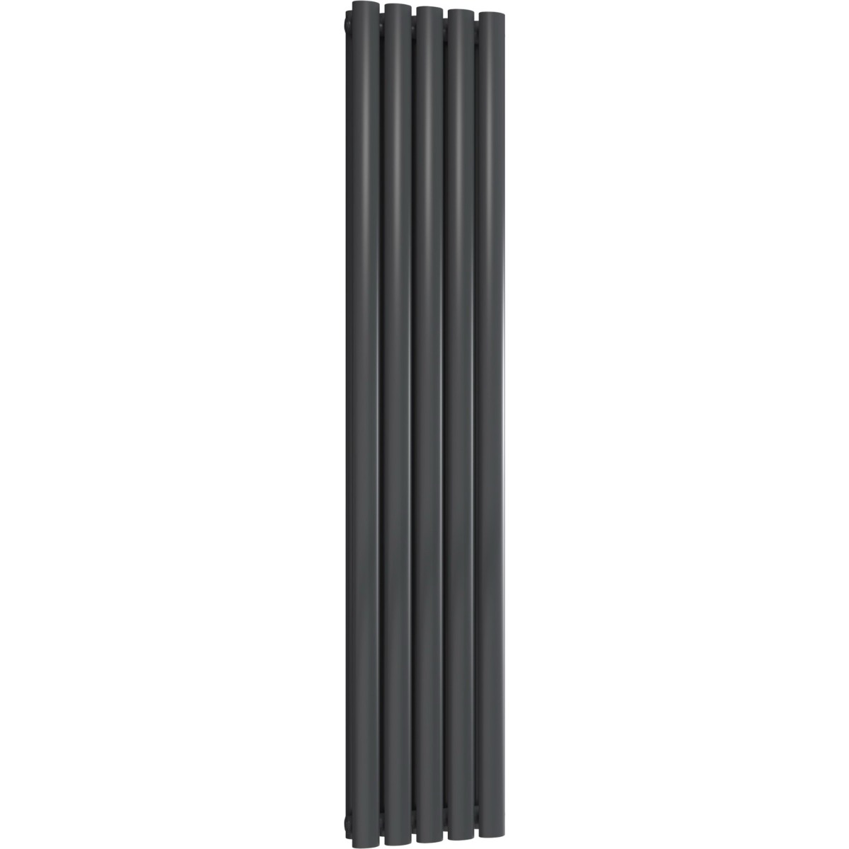 Chelsea Oval Anthracite Double Panel Vertical Mild Steel Designer Radiator 1800mm High x 295mm Wide