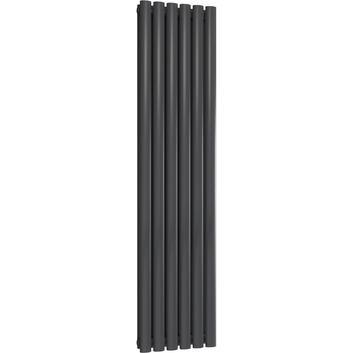 Chelsea Oval Anthracite Double Panel Vertical Mild Steel Designer Radiator 1500mm High x 354mm Wide