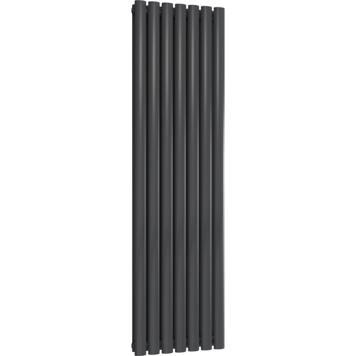 Chelsea Oval Anthracite Double Panel Vertical Mild Steel Designer Radiator 1500mm High x 413mm Wide