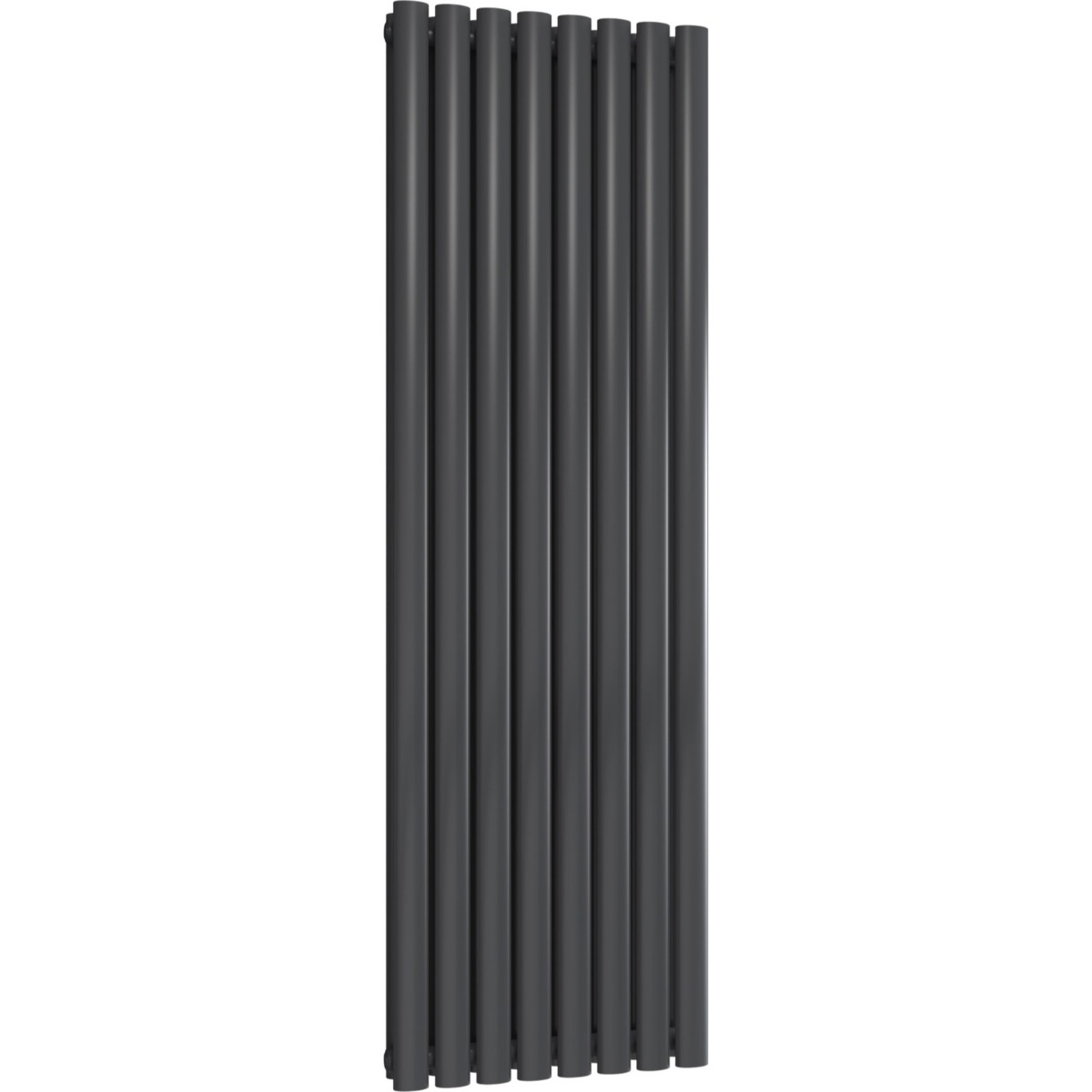 Chelsea Oval Anthracite Double Panel Vertical Mild Steel Designer Radiator 1500mm High x 472mm Wide