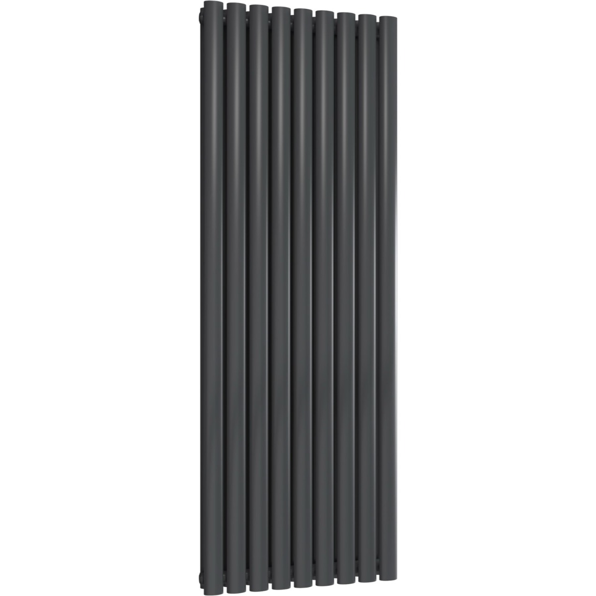 Chelsea Oval Anthracite Double Panel Vertical Mild Steel Designer Radiator 1500mm High x 531mm Wide