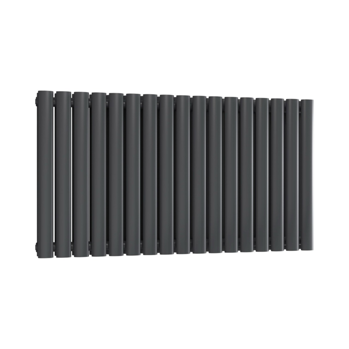 Chelsea Oval Anthracite Double Panel Horizontal Mild Steel Designer Radiator 550mm High x 1003mm Wide