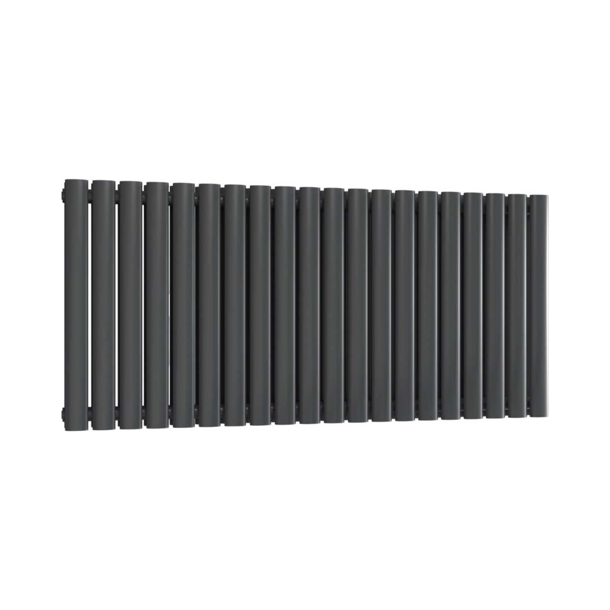 Chelsea Oval Anthracite Double Panel Horizontal Mild Steel Designer Radiator 550mm High x 1180mm Wide
