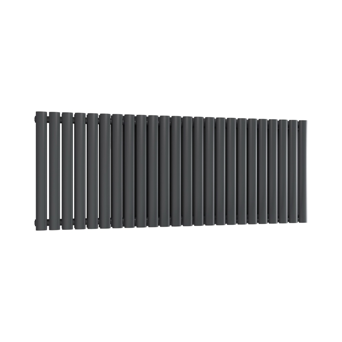 Chelsea Oval Anthracite Double Panel Horizontal Mild Steel Designer Radiator 550mm High x 1416mm Wide