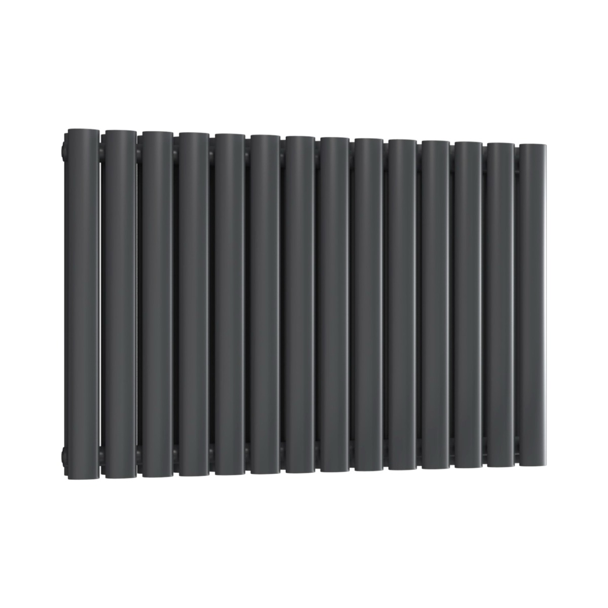 Chelsea Oval Anthracite Double Panel Horizontal Mild Steel Designer Radiator 550mm High x 826mm Wide