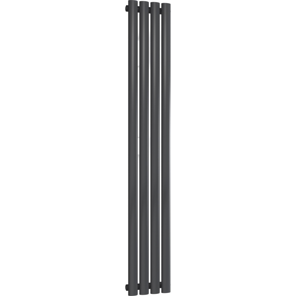 Chelsea Oval Anthracite Single Panel Vertical Mild Steel Designer Radiator 1800mm High x 236mm Wide