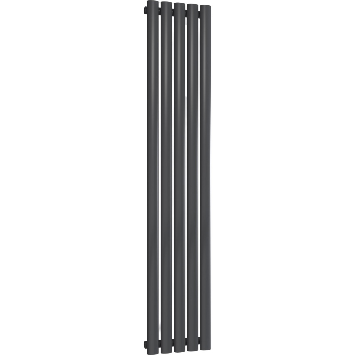 Chelsea Oval Anthracite Single Panel Vertical Mild Steel Designer Radiator 1500mm High x 295mm Wide
