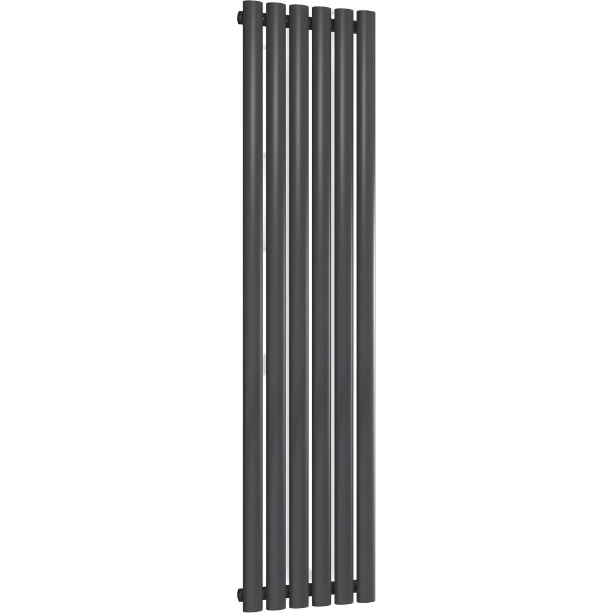 Chelsea Oval Anthracite Single Panel Vertical Mild Steel Designer Radiator 1500mm High x 354mm Wide