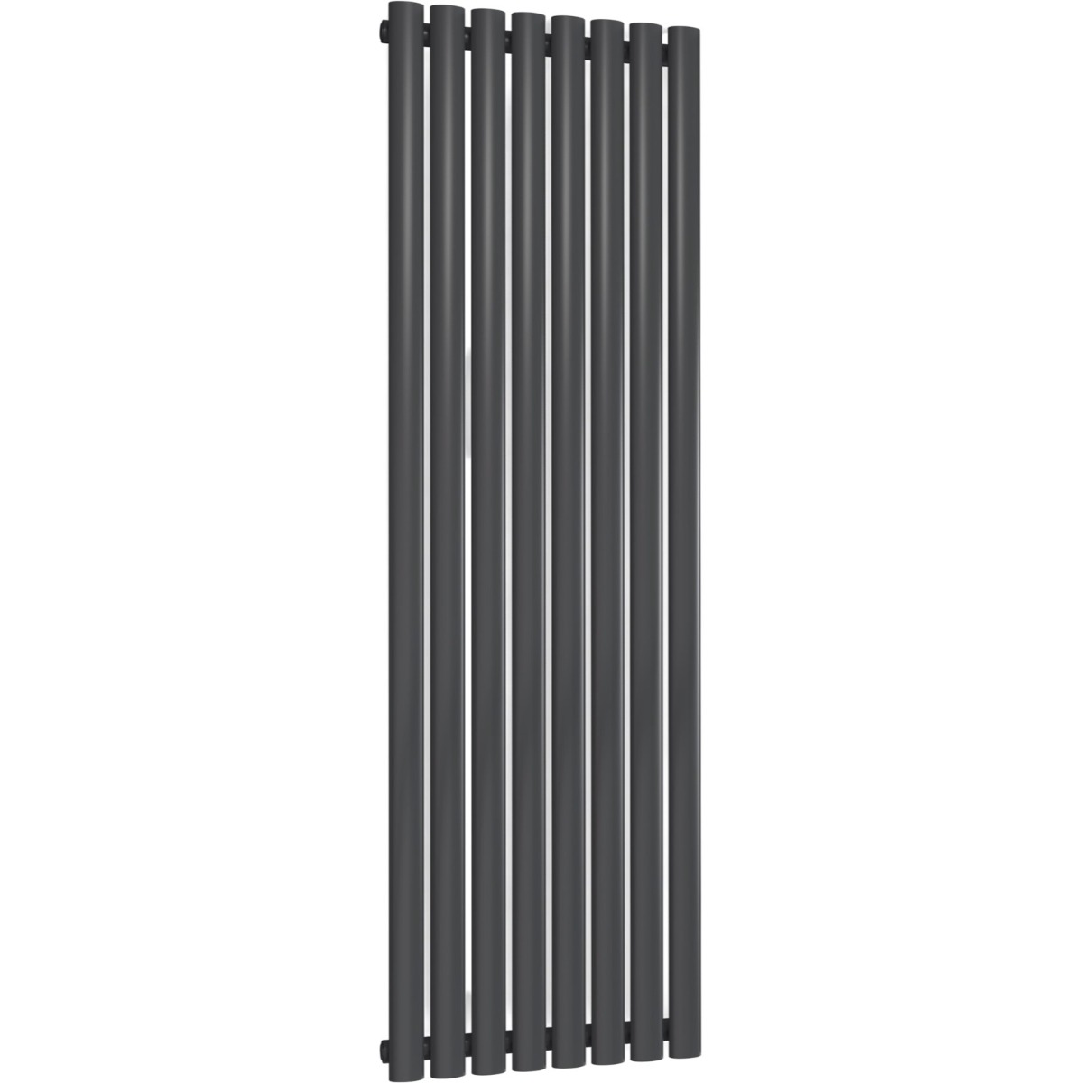 Chelsea Oval Anthracite Single Panel Vertical Mild Steel Designer Radiator 1800mm High x 472mm Wide